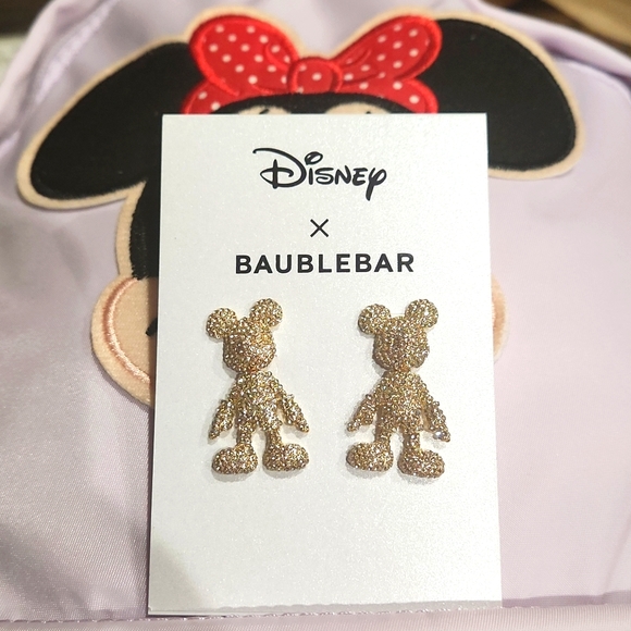 NEW DISNEY X BAUBLEBAR MICKEY RHINESTONE EARRINGS - Picture 2 of 2